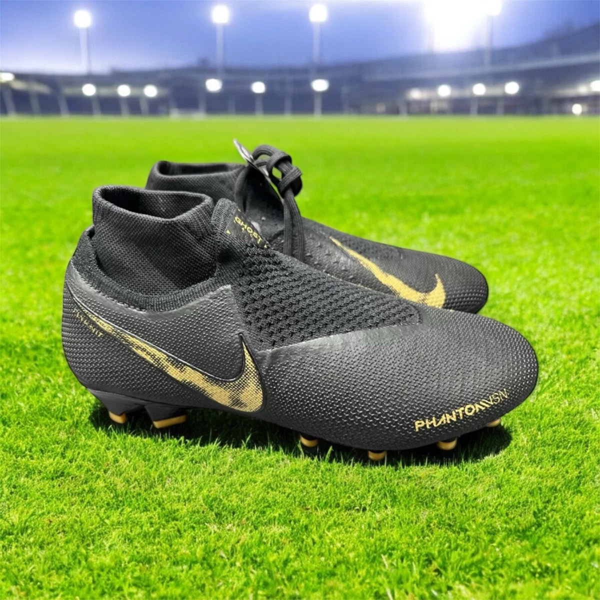 シューズ NIKE Phantom Vision Elite DF FG Nike Phantom Vision Elite DF FG Black Metallic Vivid Gold for Sale