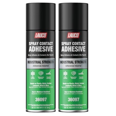 LAUCO Spray Contact Adhesive 13oz, Pack of 2, Industrial Strength Heavy Duty