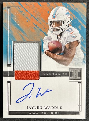 2024 Panini Impeccable Jaylen Waddle Elegance On-Card Patch Auto /75
