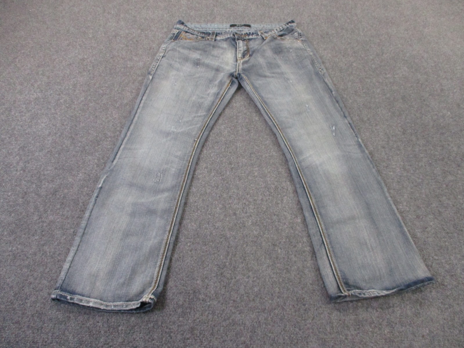 Black Jeans Men 36 X 32 Blue Denim Straight Work Distressed Grunge Faded Country
