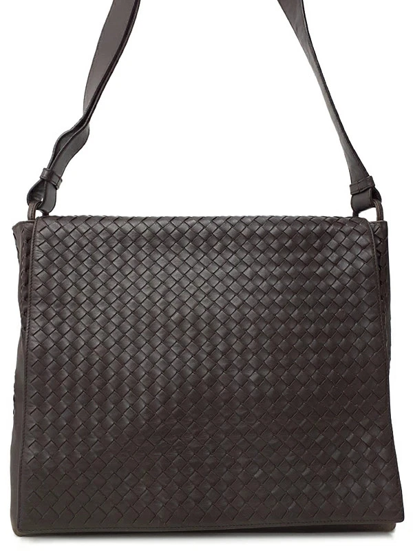 Bottega Veneta — Bottega Veneta Intrecciato 221065 Leather Brown Shoulder Bag Women's #TB1227