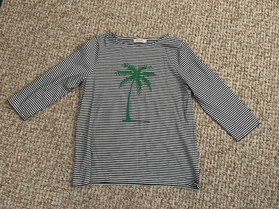 shirt 3/4 arm von März München Gr. 38 in blau-weiss gestreift mit Print