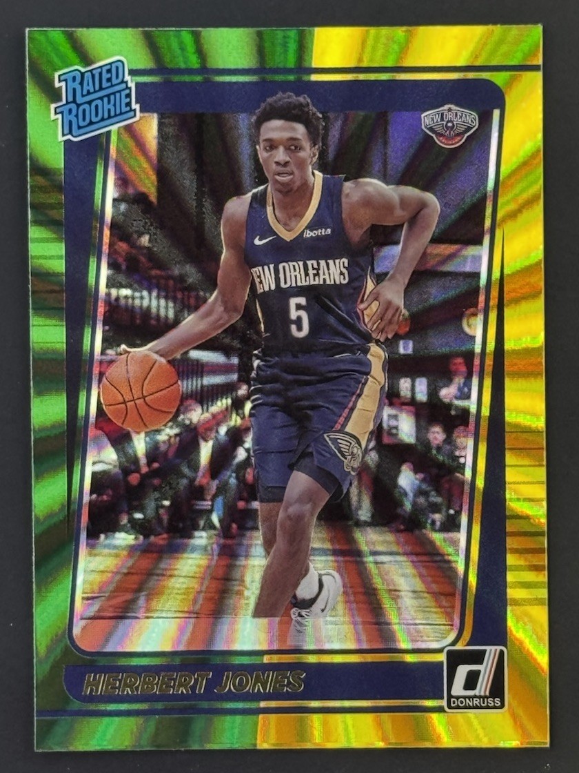 2021-22 Donruss - Rated Rookie Herbert Jones #207 Holo Green & Yellow Laser