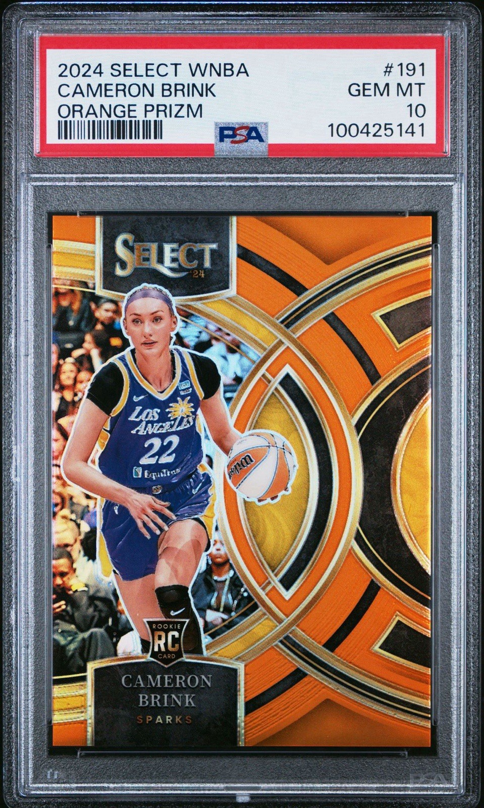 2024 PANINI SELECT WNBA ORANGE PRIZM #191 CAMERON BRINK /125 PSA 10