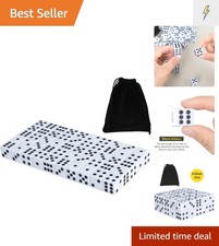 50 Pack 16MM White Dice - Six Sided Standard Opaque White Dice with Black Pip...