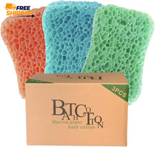 Bath Sponge 3-Pack   Soft Exfoliating Shower Sponges for Deep Cleaning   