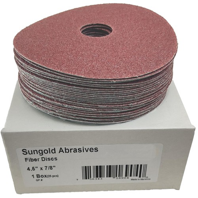 #ad Sun Gold 4.5quot; Aluminum Oxide Fiber Discs 60 Grit 25 Pack $31.19