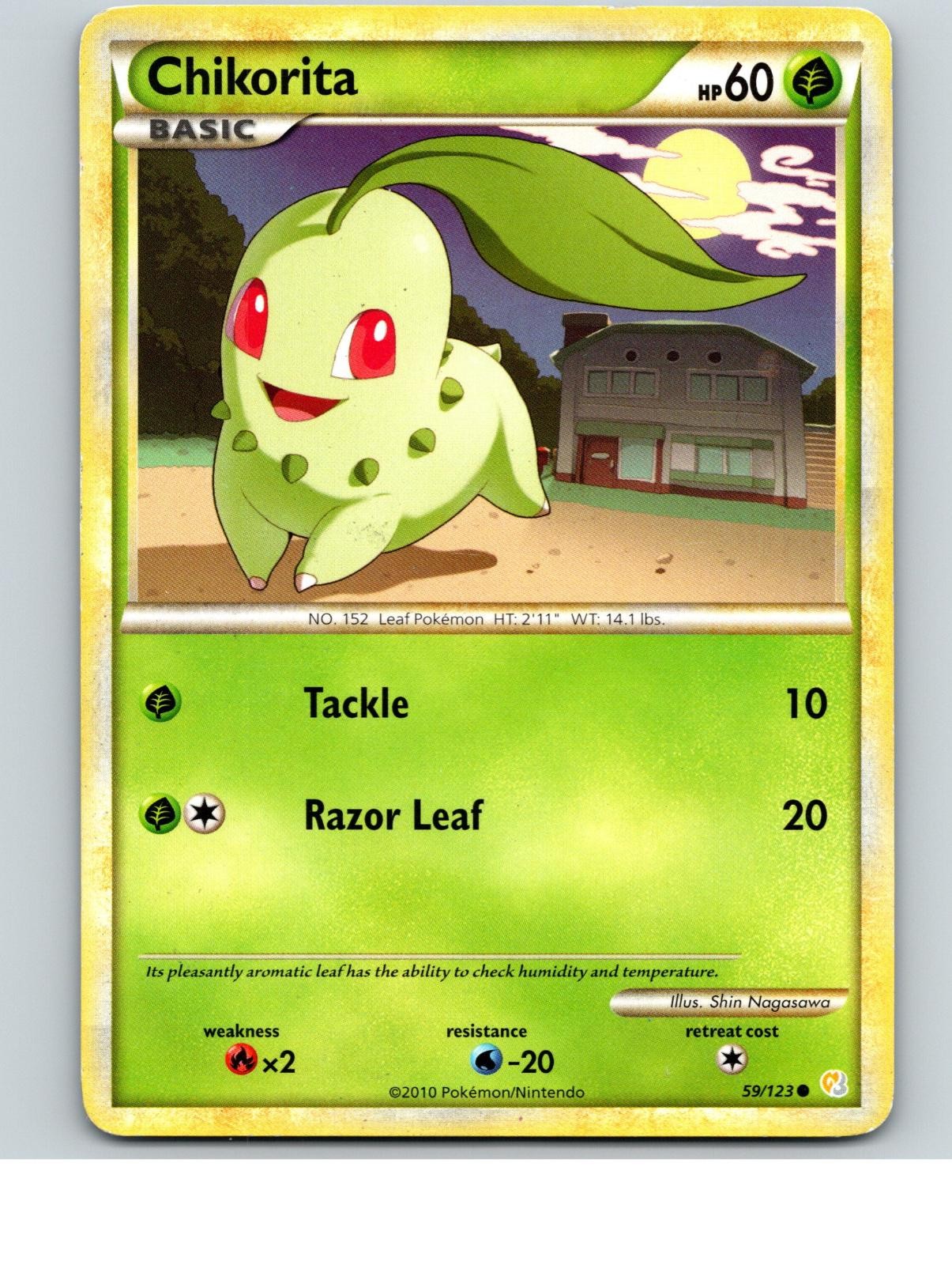 Chikorita 59/123 Common HeartGold & SoulSilver Pokemon Heavily Played