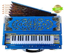 Kolkata Model Blue Matte Portable 9 Scale Changer Sagwan Wood Harmonium