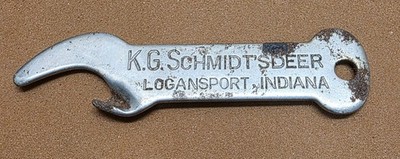 Vintage K.G. SCHMIDT'S BEER Logansport Ind USA Bottle Opener 