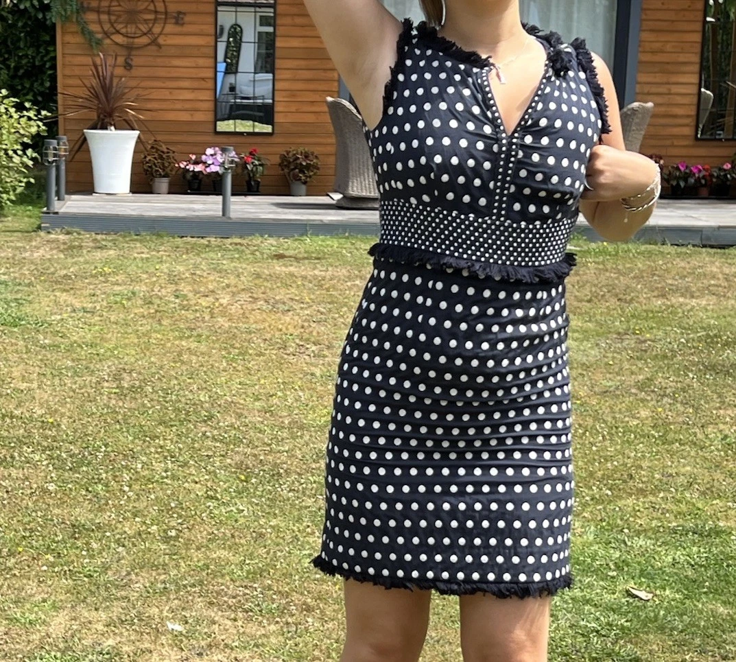 Abito Tory Burch blu navy a pois