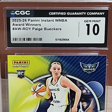 Paige Bueckers Panini 2025-26 Instant WNBA Award Winners AW-ROY RC CGC 10