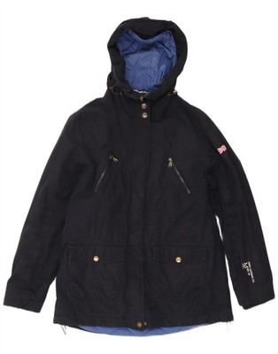 Crew Clothing Damen Windbreaker Jacke mit Kapuze UK 14 Large dunkelblau CO20