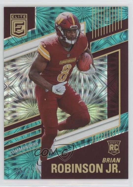 2022 Panini Donruss Elite Rookies Teal 25/25 Brian Robinson Jr Rookie RC 3c2