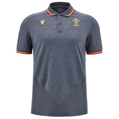 Wales WRU macron Rugby Herren Polo-Shirt neu
