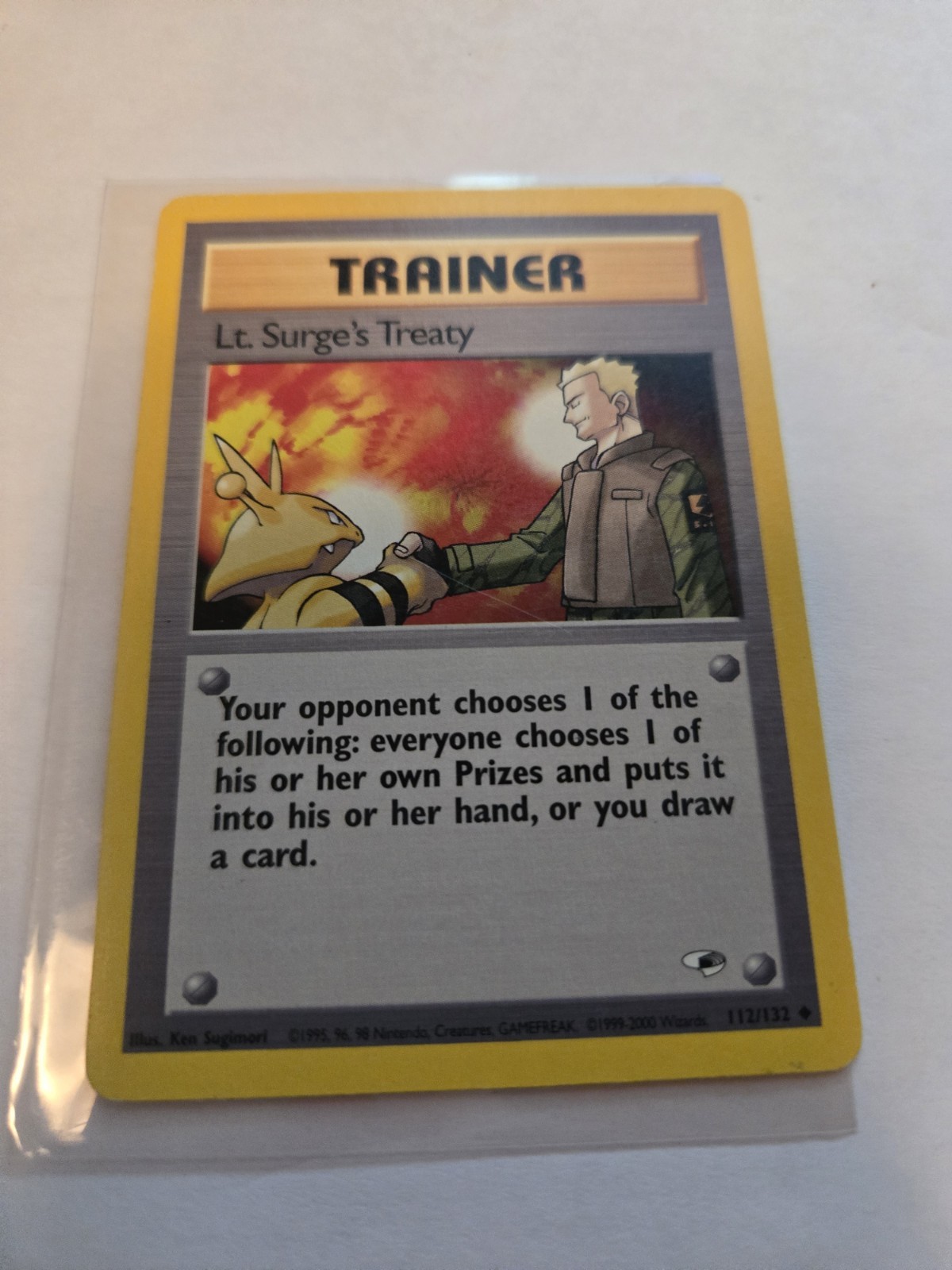 Pokémon TCG Lt. Surge's Treaty 112/132 Regular MP Gym Heroes