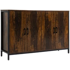 Industrial Sideboard Buffet Cabinet, Rustic Kitchen & Coffee Bar Storage