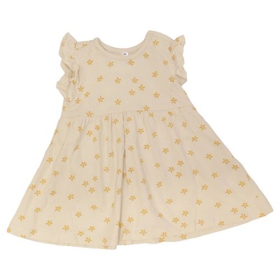 Zeeman, Kleid, Größe: 74, Weiß/Gelb, Baumwolle, Blumen, Mädchen #Gzg