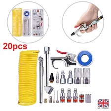 20 Piece Air Compressor Air Line Accessories Spray Gun Tools Kit Air Hose Set UK