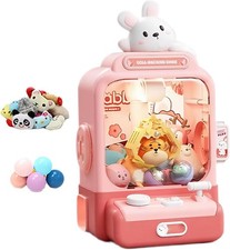 Kids Mini Claw Machine Arcade, Music & Lights, 20 Dolls + Capsules + Toys
