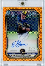 2026 Bowman Chrome Ethan Dorchies Auto /25 Orange Xfractor 1st Brewers CPA-EDO