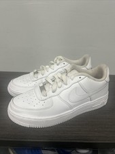 Nike Air Force 1 Boys Youth 5.5Y Triple White Swoosh Casual AF1 DH2920-111
