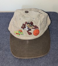 Vintage American Needle Space Jam Taz Strapback Hat 1996 Looney Tunes Beige 