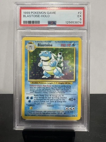 1999 POKEMON BASE SET UNLIMITED #2 BLASTOISE-HOLO PSA 5