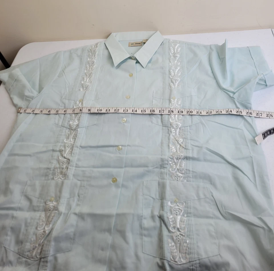 Camisa vintage Haband azul claro bordada pintuck abotonada para mujer talla 2X Foto 3 de 4