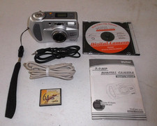 Vivitar 2.0MP ViviCam 3630 Digital Camera w/USB Charger Book Cord CD Card AS-IS 