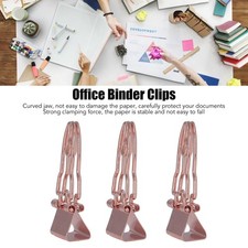 30 Pcs Binder Clips Cute Rose Gold Horn Pattern Handle Metal Small Binder Clips