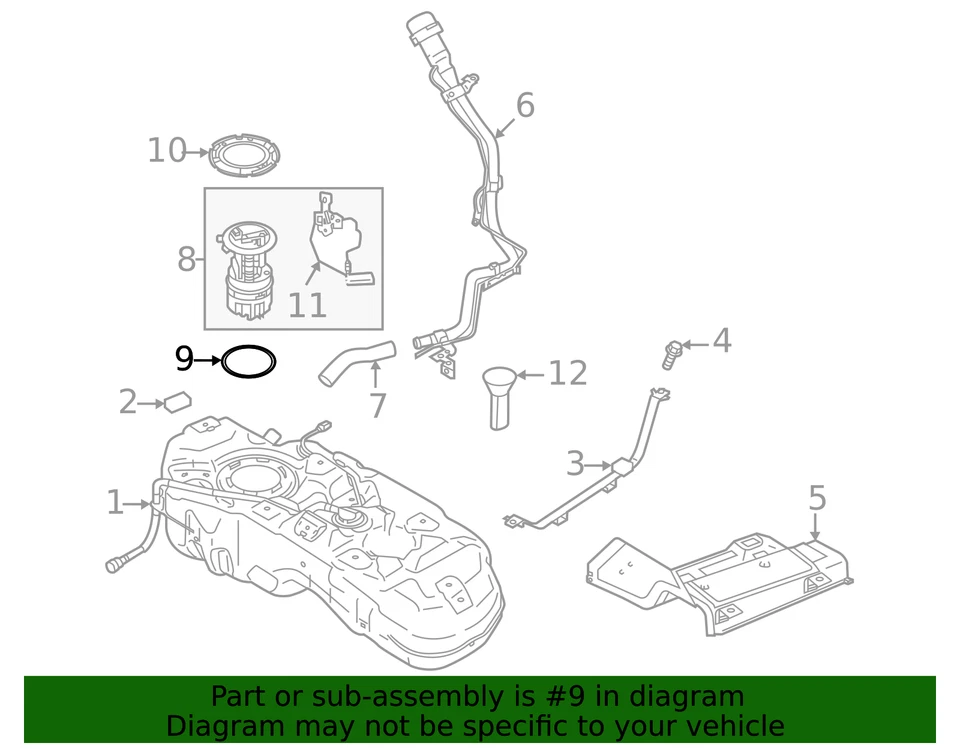 Junta de bomba de combustible genuina Nissan OEM JUKE 16618-1KC0A Foto 3 de 3