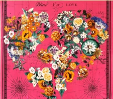 130*130cm  All Season Blind for Love in Luxurious 100% silk scarf # 110