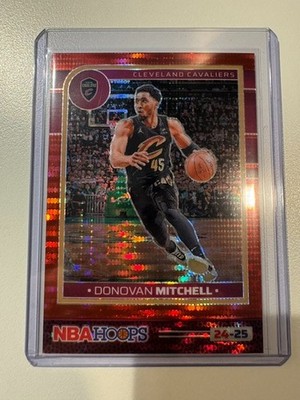 Donovan Mitchell 2024 Panini NBA Hoops Premium Red Pulsar Prizm /199 #211