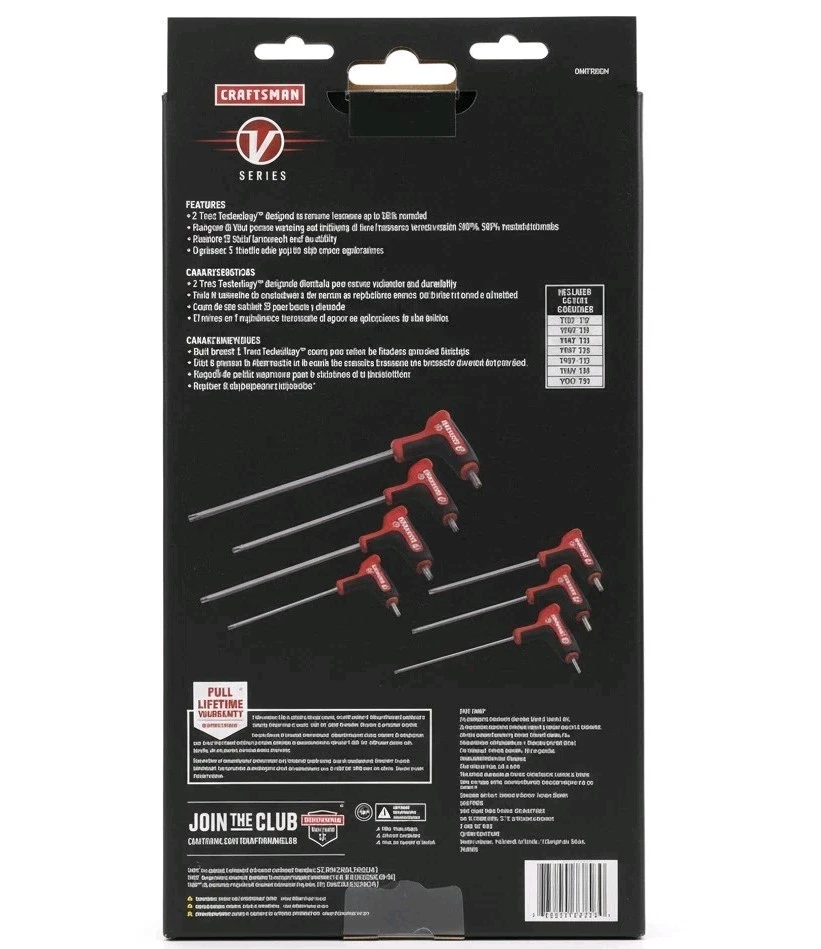Craftsman V-Series Torx T-Handle Set 7-Piece CMHT26163V | X-Tract S2 Steel | New - Image 2 of 2