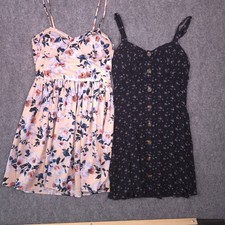 Floral Sun Dress Bundle Women M Pink Navy AE Sweetheart Neckline Dainty Feminine