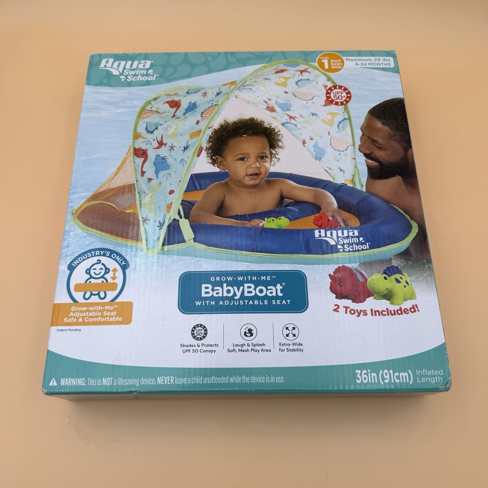 NEW Aqua Swim School  Baby Pool Float Boat for Infant 6-24Months 36in Adjustable