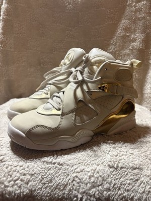 Jordan Air Jordan 8 Retro C&C Trophy 2016 White Gold High Top Athletic Sneaker