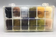 Dry Fly Tying Super Fine Dubbing Dispenser 12 Assorted Colors Waterproof
