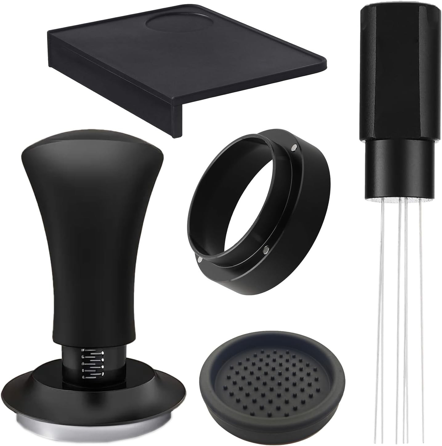 Espresso Accessories 54mm Spring Loaded Tamper Kit, 5-Piece 