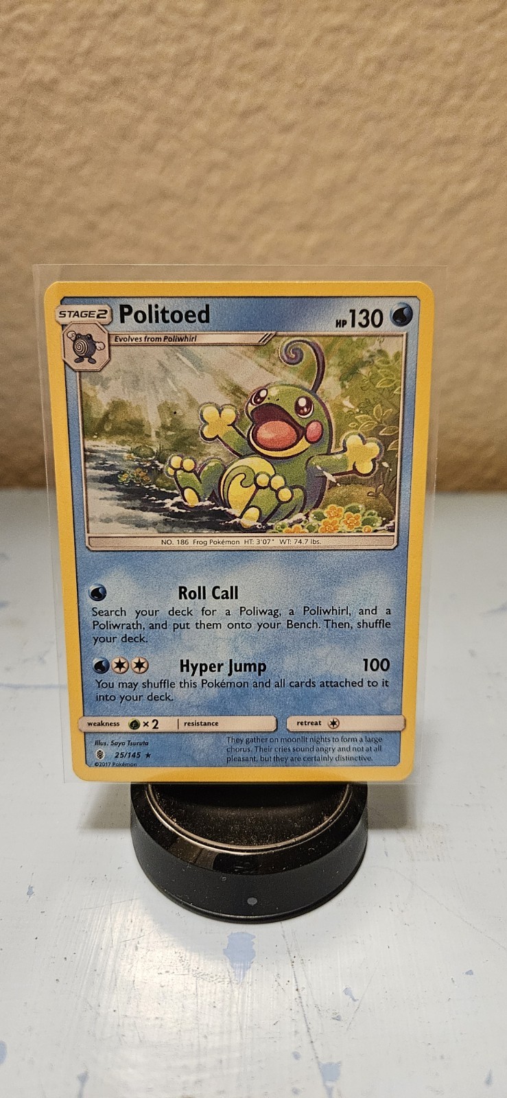 Pokémon TCG Politoed 25/145 Guardians Rising - Halo/Reverse Halo Card