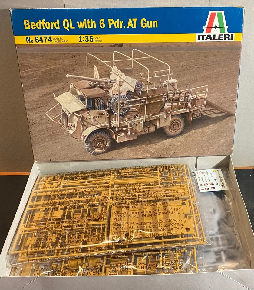 ITALERI 1/35 - Ref: 6474 - U.K. BEDFORD QL with 6 Pdr. AT GUN - Immagine 2 di 4