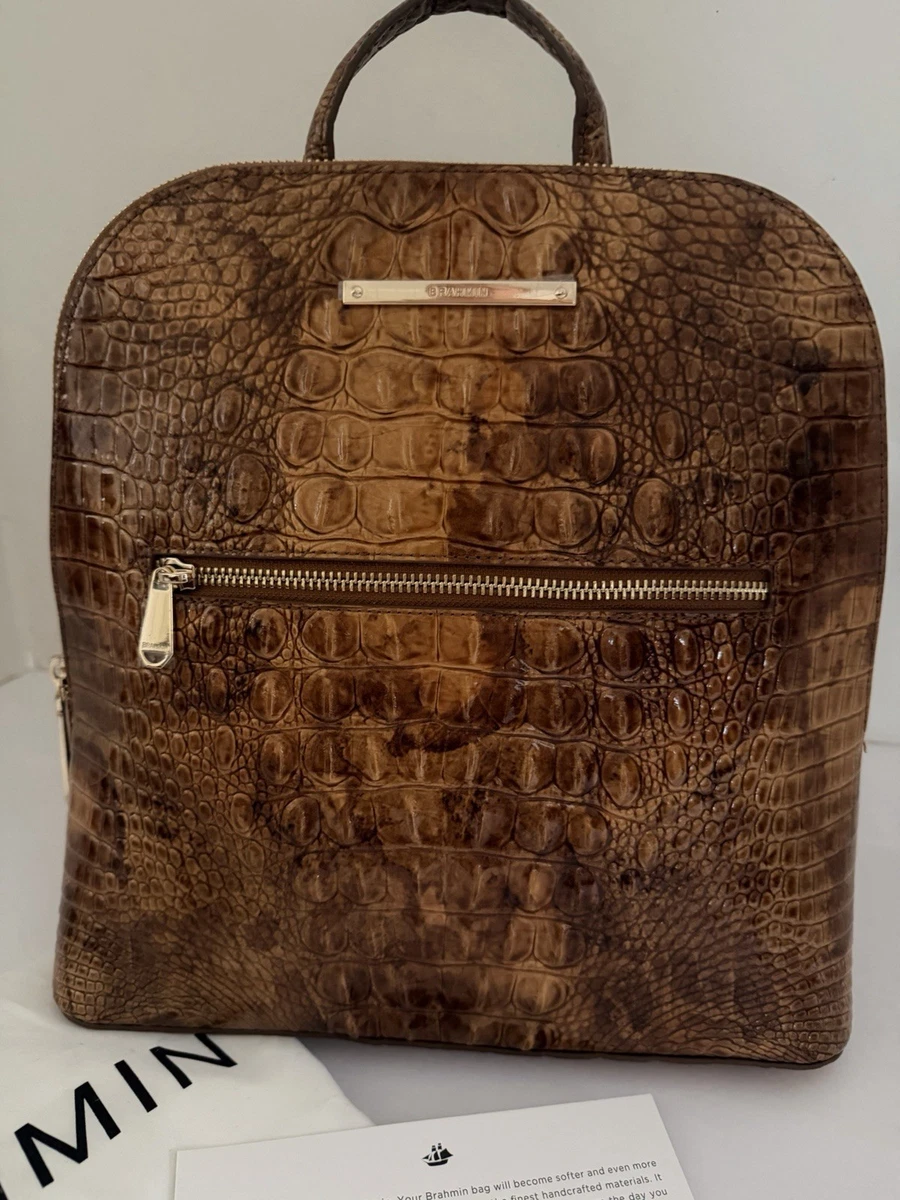 Brahmin Felicity Leather Backpack Camel Tan Medium Zip Travel Everyday Bag Brahmin Backpack Brown Bags & Handbags for Women for sale | eBay main image 4