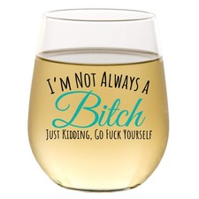 Funny Wine Glass for Women Men - Gifts for Women, Cute Stemless Wine Glass, F...