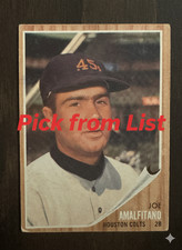 1962 Topps Baseball: Pick from List (2-458): G/VG unless noted, check pictures