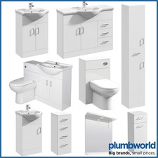 Bathroom Sink Cabinet Vanity Unit White Basin Storage Furniture Door Sink Toilet