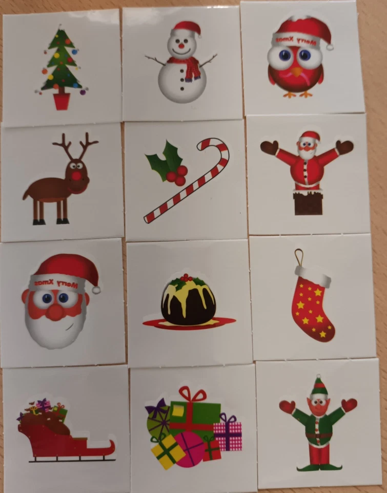 36 rellenos de medias baratos de transferencia de tatuajes temporales de Navidad para niños Foto 2 de 2