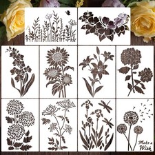 14Inch Flower Stencil for Painting Large Floral Design Template