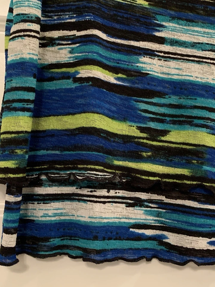 Joseph Ribkoff Tank & Cardigan Chiffon Set Women’s Size 10 Striped VTG Y2K - Image 3 of 4