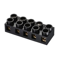 2 x Terminal Block 500V 60A Dual Row 5 Positions Screw Electric Barrier Strip